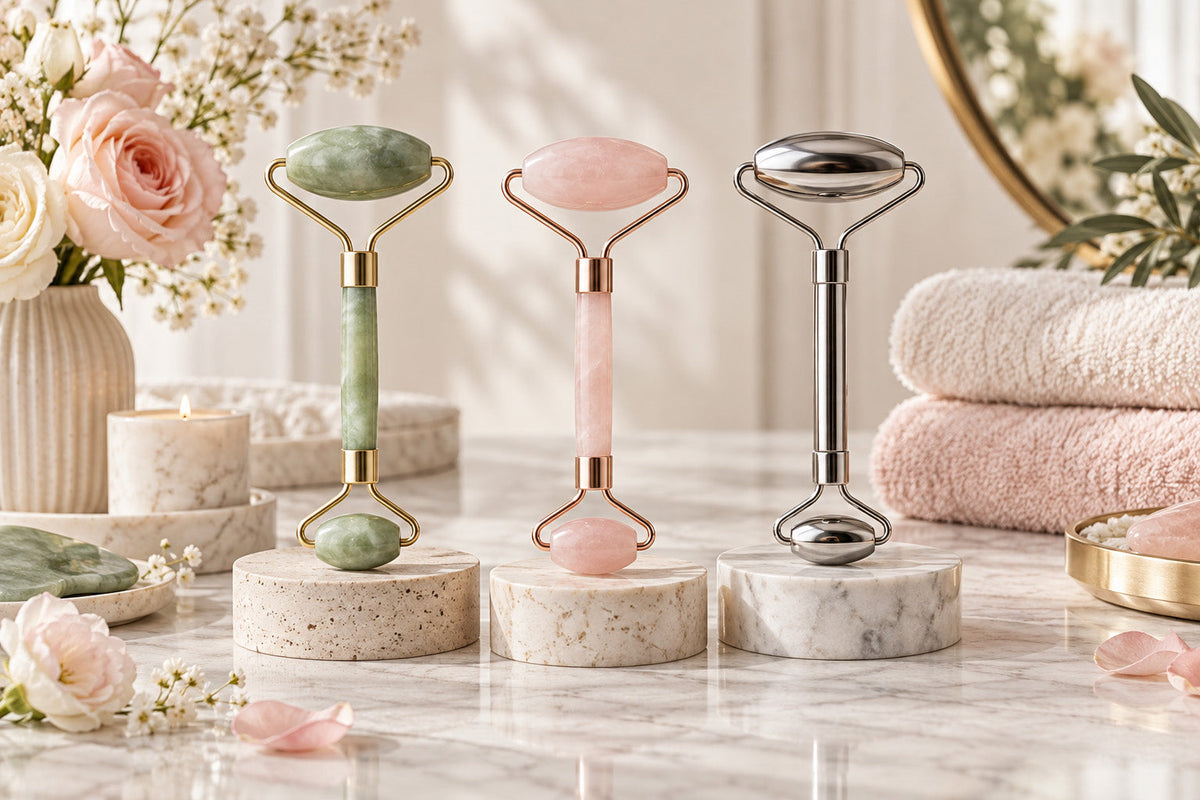 Jade, Rose Quartz or Stainless Steel Face Roller: Does Material Matter?