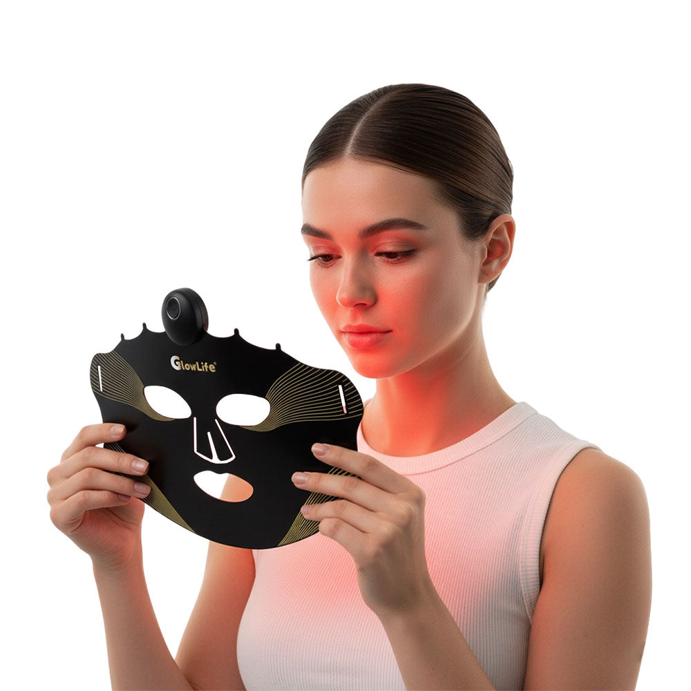 Soft silicone LED mask designed for comfortable red light therapy at home