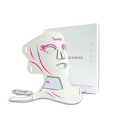 Face and neck LED mask supports firmer smoother-looking skin and jawline care