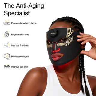 Diamond Edition light therapy mask worn in red light mode