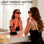 3-color LED light therapy panel with blue yellow and red light for targeted skin care