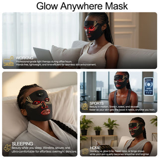 Cordless Diamond Edition LED mask used during an at-home skincare routine