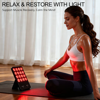 Portable LED light therapy panel for neck care wrinkles and smoother-looking skin