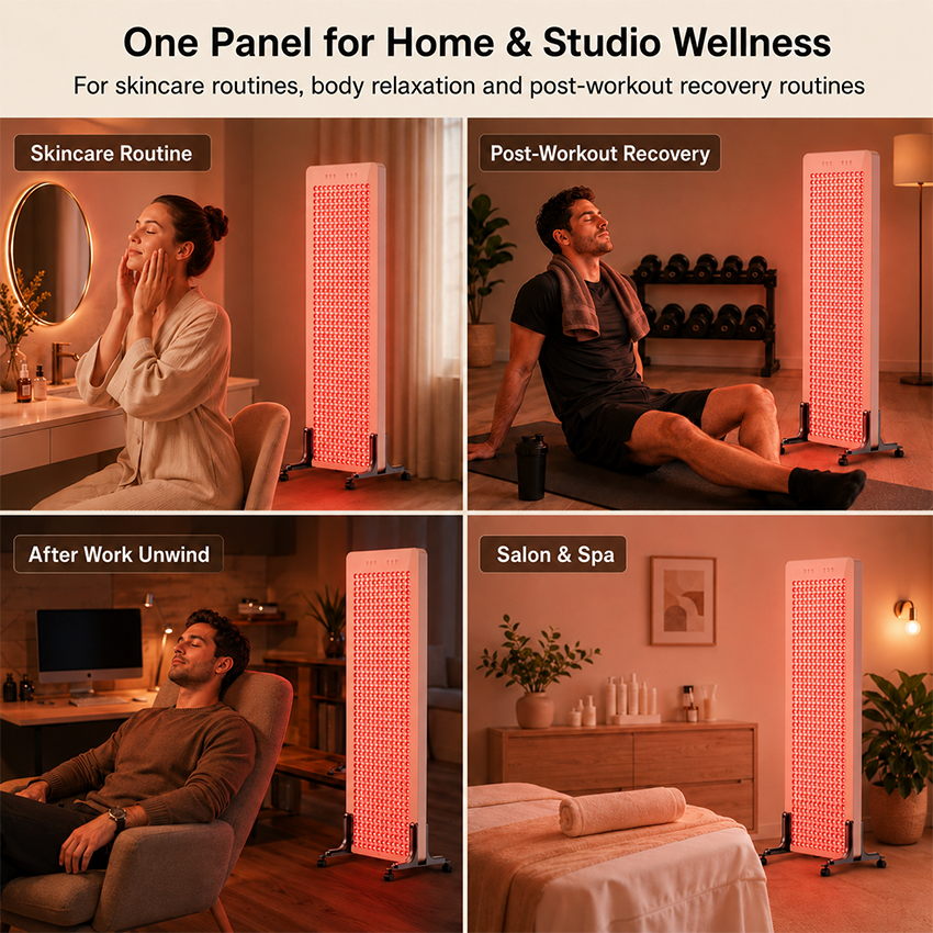 One red light therapy panel for skincare post-workout recovery home and spa use