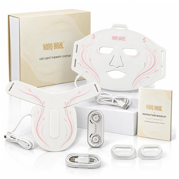 LED Light Therapy Mask for Face & Neck Set