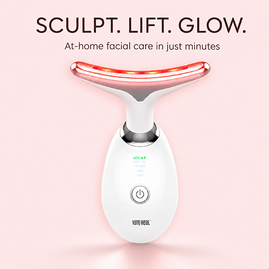 VanqHeal facial sculpting wand for at-home lift sculpt and glow care with red LED head