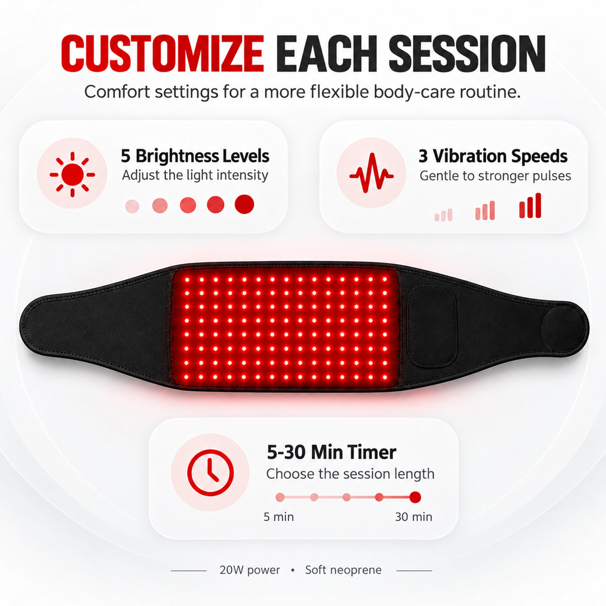 Infrared Red Light Therapy Vibration Belt