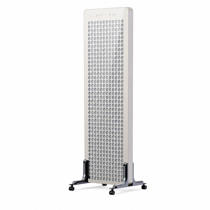 VanqHeal E96A LED panel with floor stand power adapter protective eyewear and manual