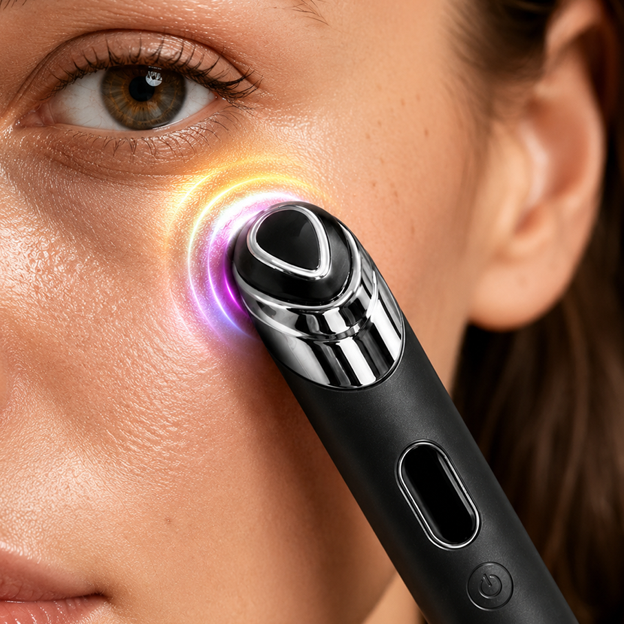 LED light therapy facial wand for under-eye care fine lines and tired-looking skin