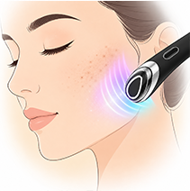 LED facial massager helps fade the look of dark spots acne marks and pigmentation