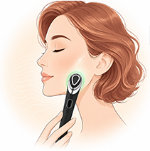 Skin therapy facial massager helps calm sensitive-looking skin and balance oil