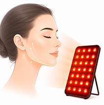 Amber and red light therapy panel supports firmer smoother and lifted-looking skin