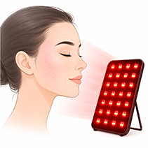 Red light therapy panel helps reduce the look of fine lines and wrinkles
