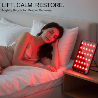 Infrared light therapy panel for nightly skin recovery relaxation and deeper repair support