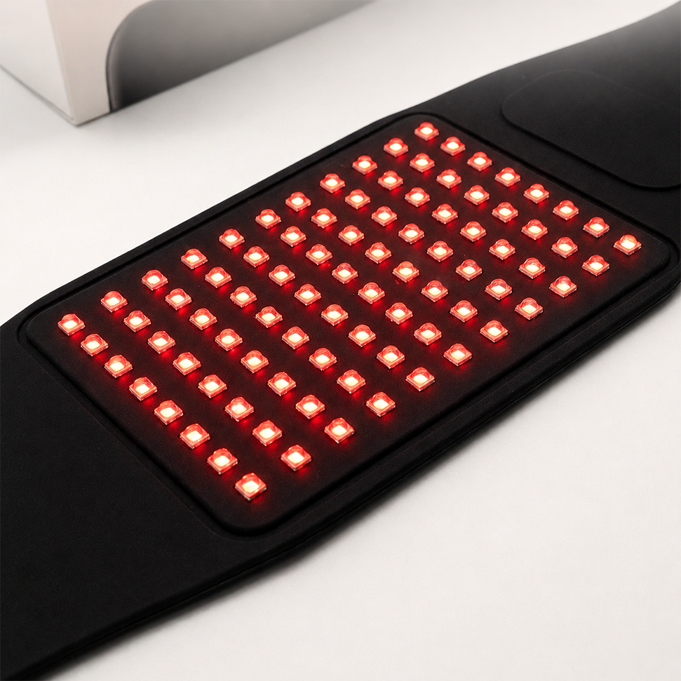 Red light therapy vibration belt with heat therapy massage and photobiomodulation