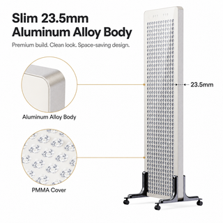 Slim 23.5mm aluminum alloy red light panel with premium PMMA LED cover