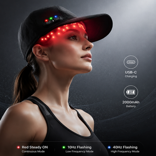 Hands-free red light therapy hat for hair loss care and daily scalp wellness routine