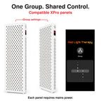 VanqHeal XPro red light therapy panel graphic describing saved custom settings for repeat sessions.