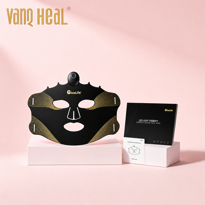 VanqHeal wireless LED light therapy mask for acne wrinkles and red light skin care