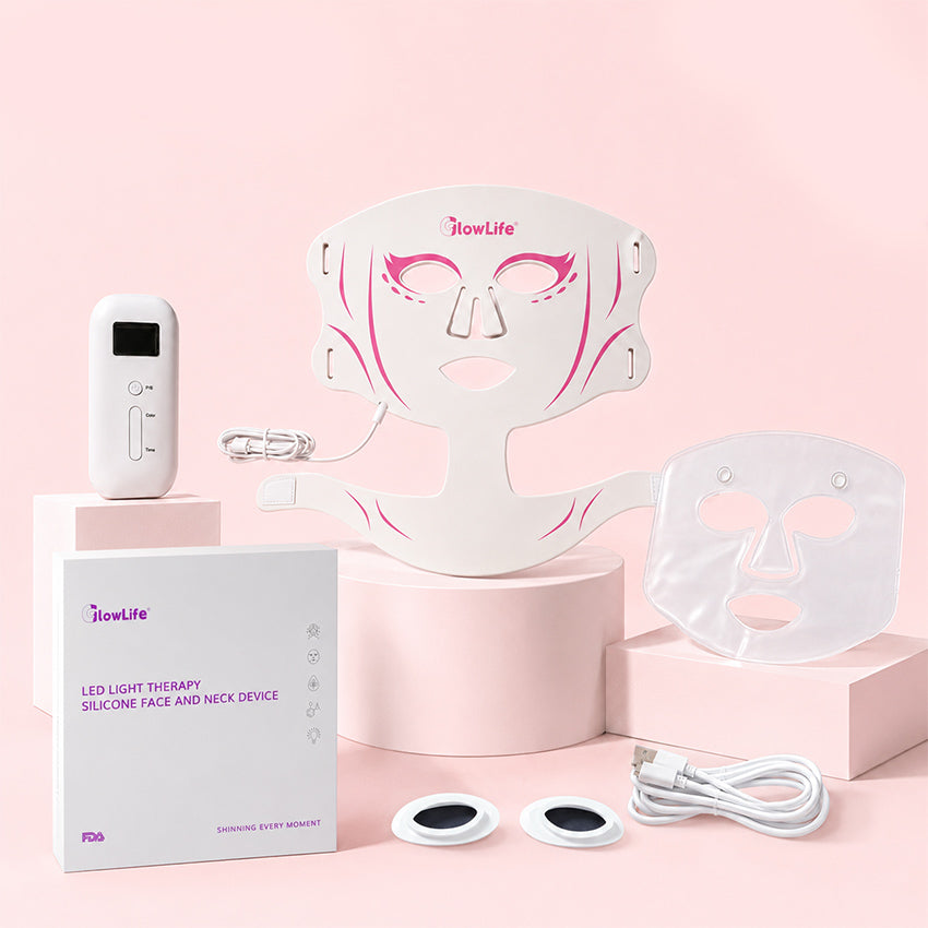 Red Light Therapy Mask Face & Neck with 5 Wavelengths - Limited time 30% OFF
