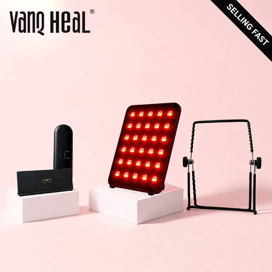 VanqHeal 5-color red light therapy panel with stand goggles and smart controller