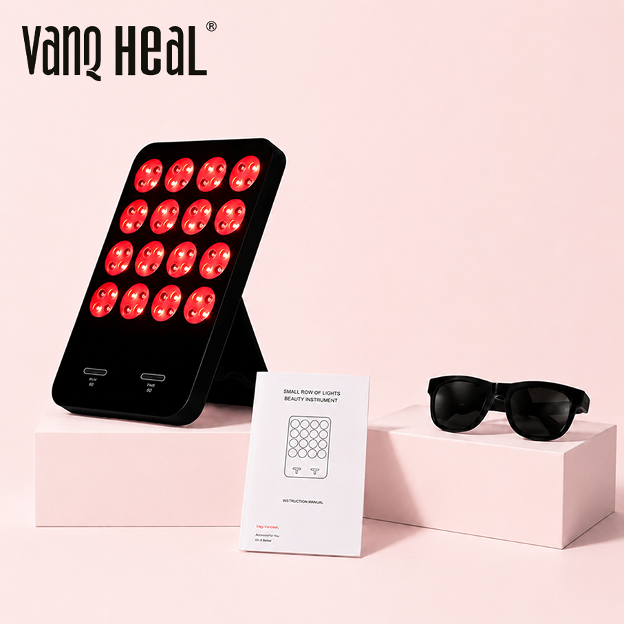 VanqHeal 3-color red light therapy panel for anti-aging skin care and facial glow
