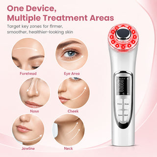Handheld LED facial massager for jawline lifting massage and firmer-looking skin