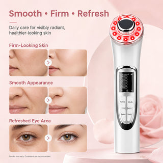 Handheld LED facial massager for jawline lifting massage and firmer-looking skin