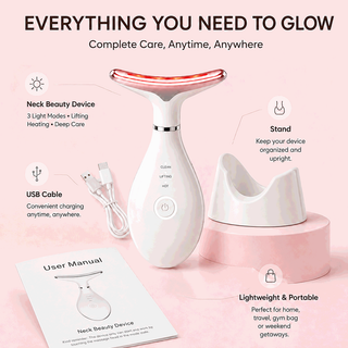 VanqHeal Micro Glow Facial Sculpting Device package with USB charging cable and accessories for home skincare use