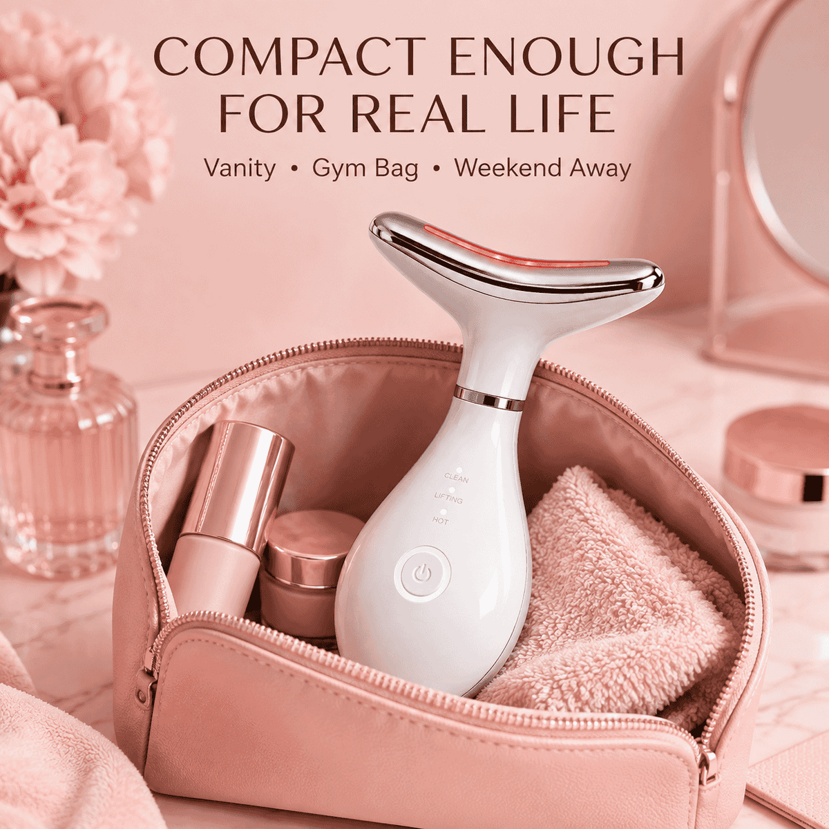 VanqHeal Micro Glow portable Facial Massager with USB rechargeable design for convenient beauty care anywhere
